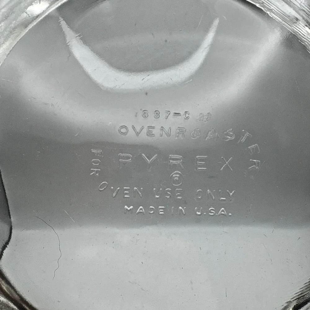 Vintage Used Pyrex 687-C Oven Roaster‎ USA Clear Kitchenware Cookware Bakeware